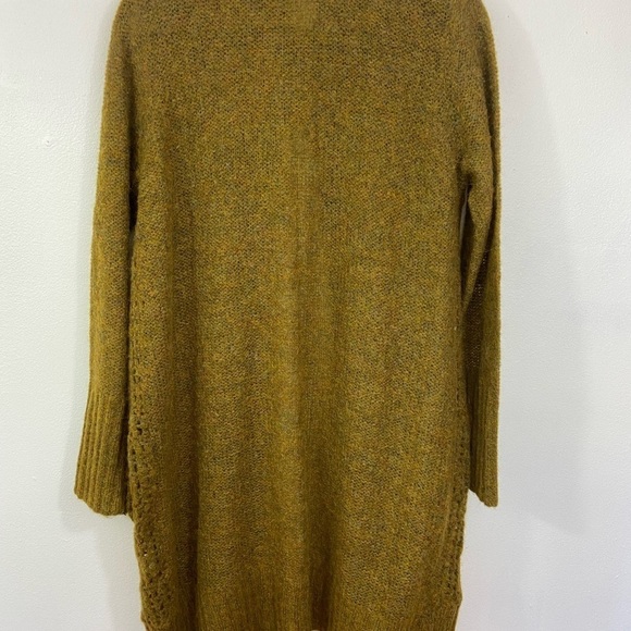 Magaschoni Cardigan Sweater L Silk Mohair Blend Green Chunky Knit Pockets Long - Picture 3 of 12